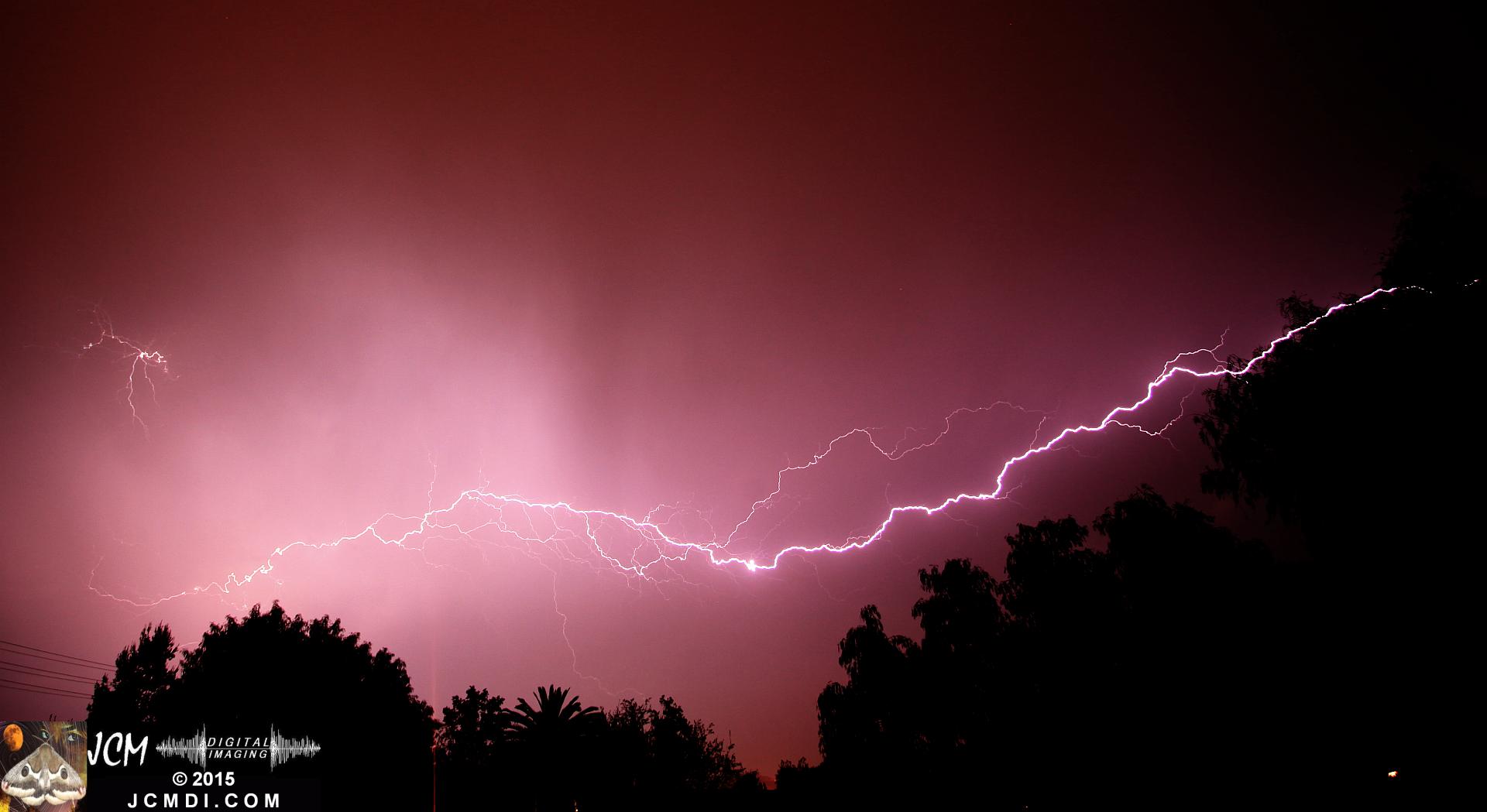 Long exposure lightning image from March 18 2015 Santa Clarita JCMDI.COM